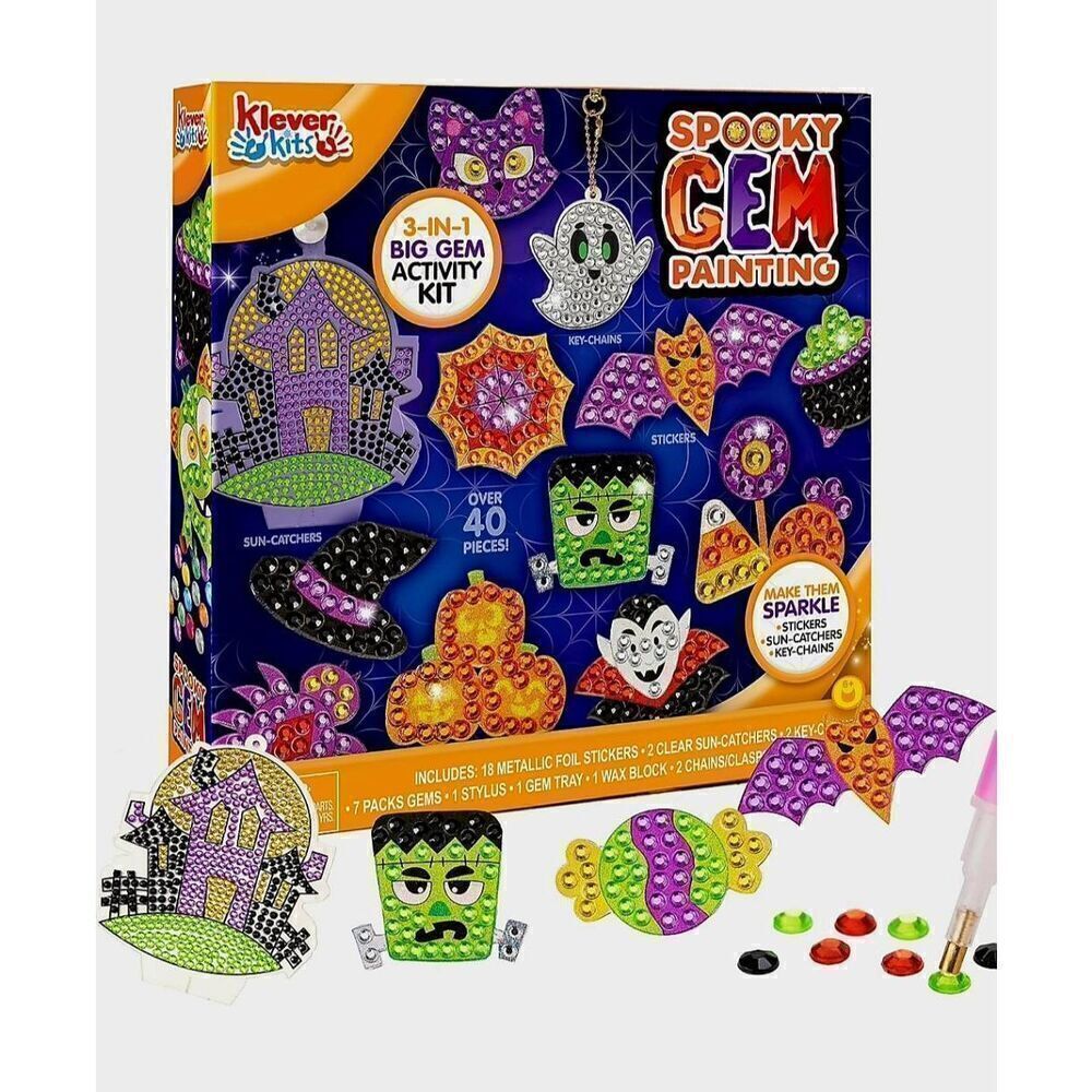 NIB KLEVER KITS SPOOKY GEM PAINTING ACTIVITY KIT